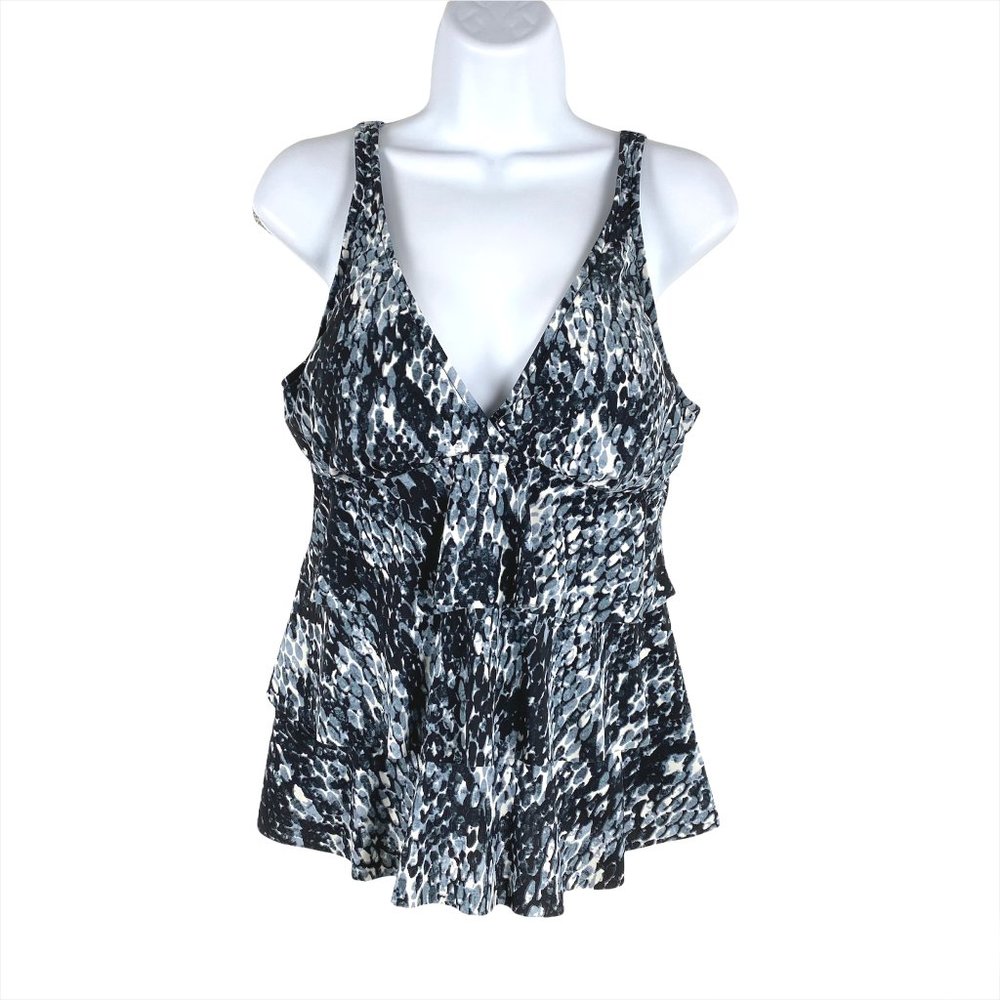 Magicsuit Tankini Swim Top Multicolored Print Women's Size 14 SW-867